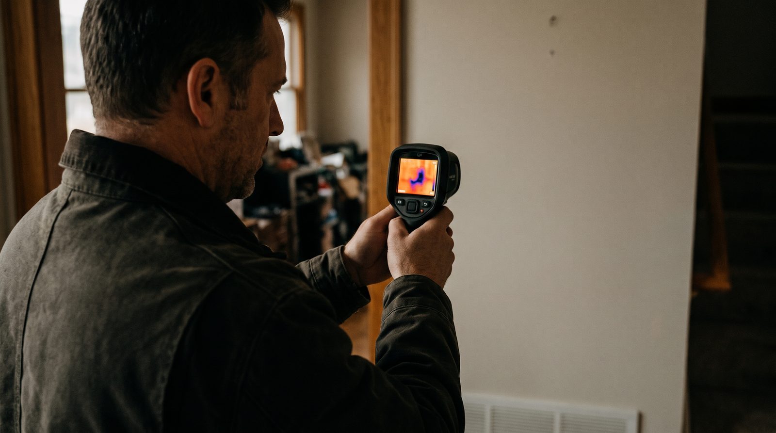 Illustration of a thermal imaging inspection